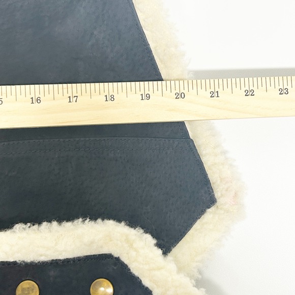 NWT I Am‎ Womens Vintage Genuine Suede Sherpa Lined Plaid Flannel Vest Size M - Picture 10 of 10